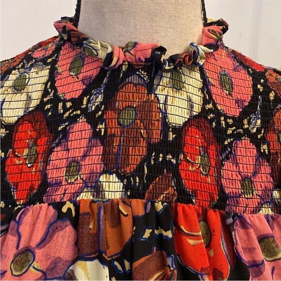 Cinq à Sept High Low Floral Dress - Pink and Black, US0 - Picture 7 of 13